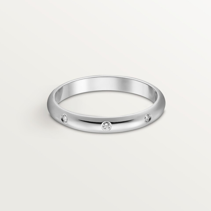 1895 wedding band 2.6 mm width 3 diamonds