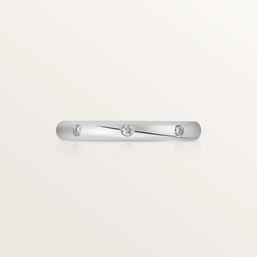 1895 wedding band 2.6 mm width 3 diamonds
