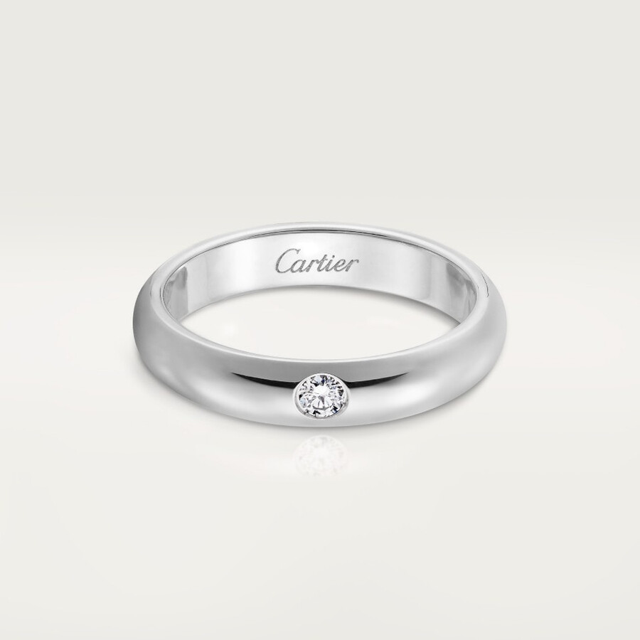 1895 wedding band 3.5 mm width 1 diamond