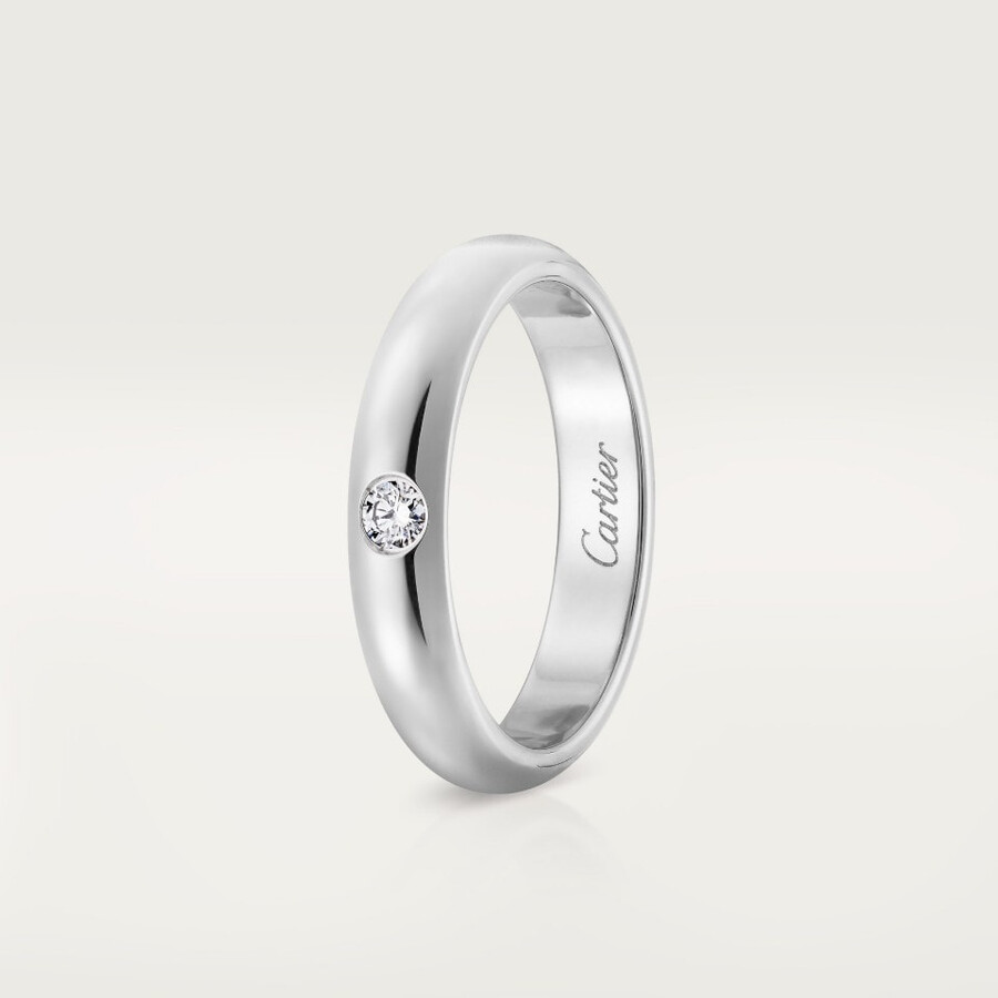 1895 wedding band 3.5 mm width 1 diamond