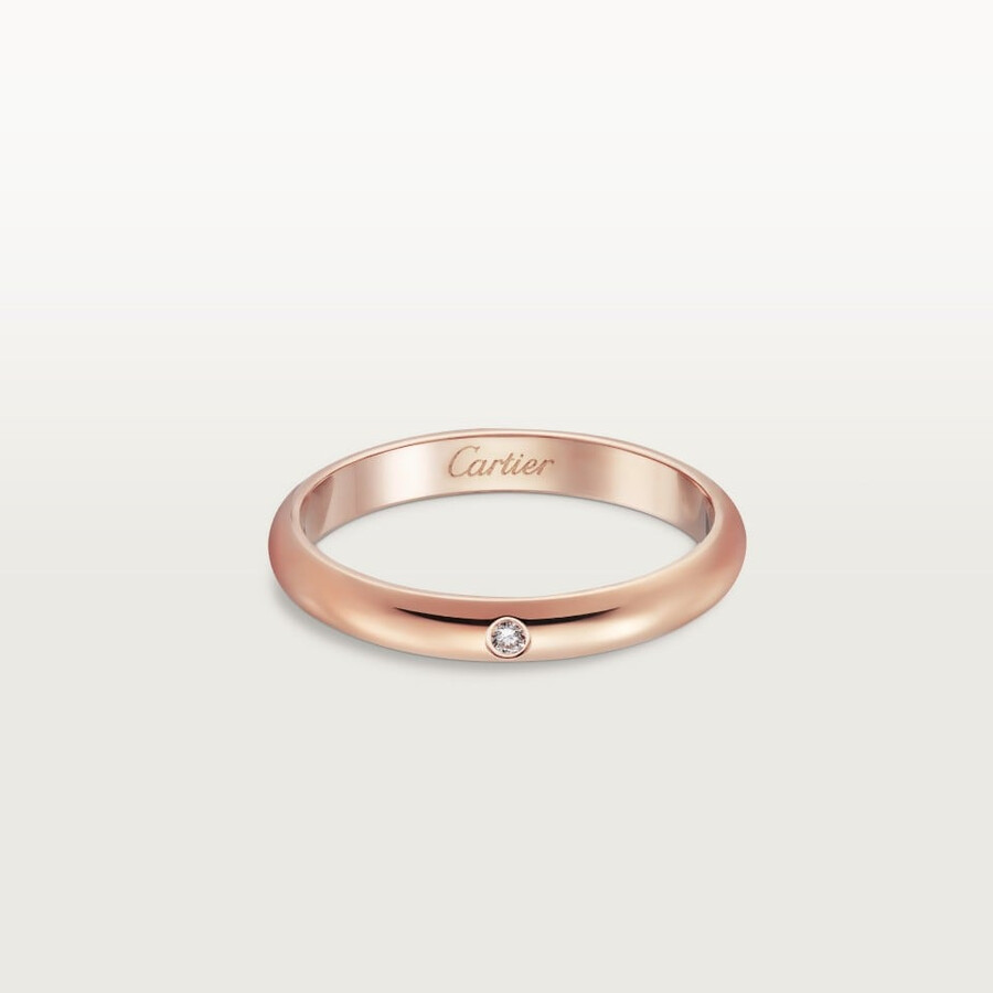 1895 wedding band 2.6 mm width 1 diamond