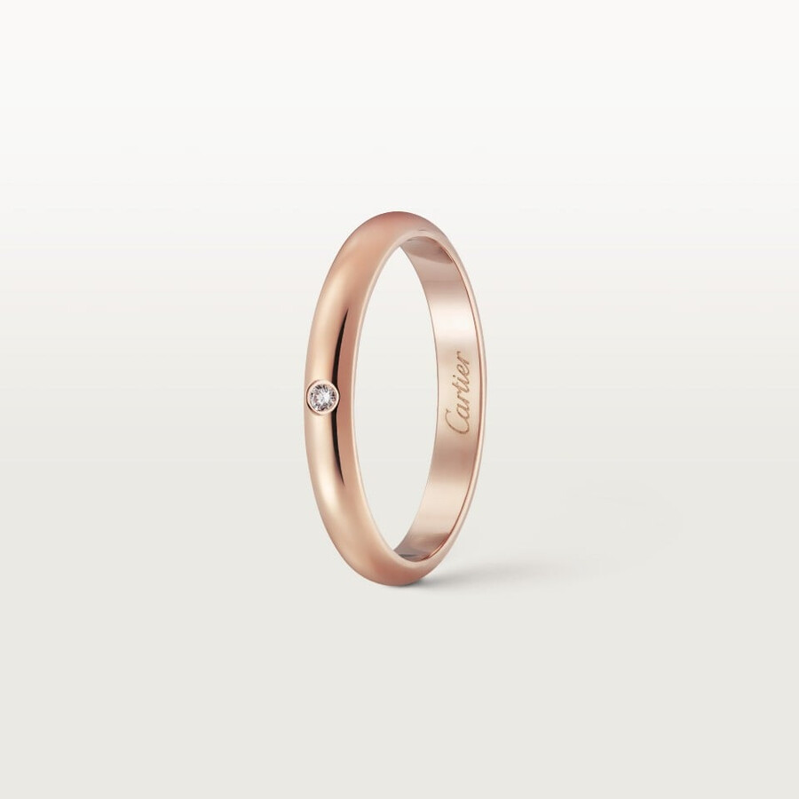 1895 wedding band 2.6 mm width 1 diamond