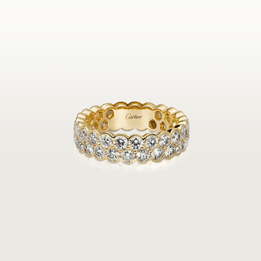 broderie de cartier wedding band double row diamonds