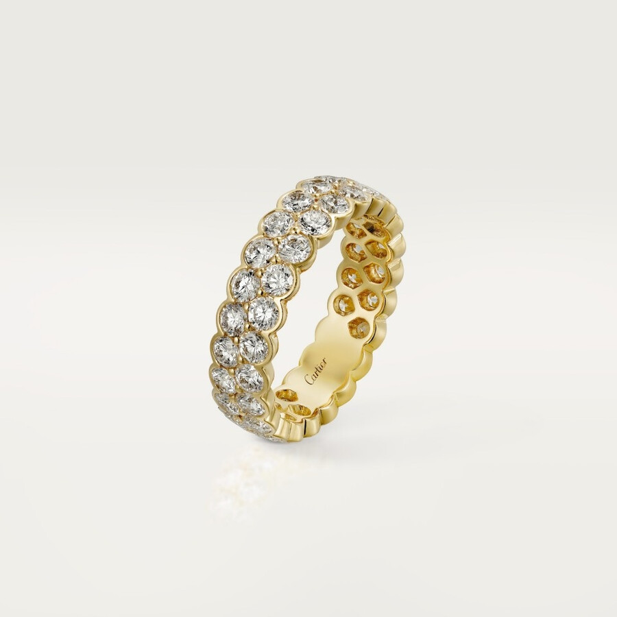 broderie de cartier wedding band double row diamonds