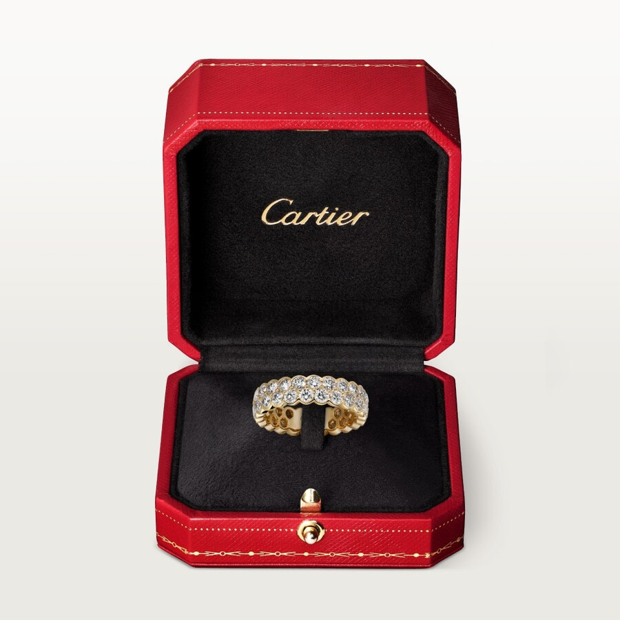 broderie de cartier wedding band double row diamonds