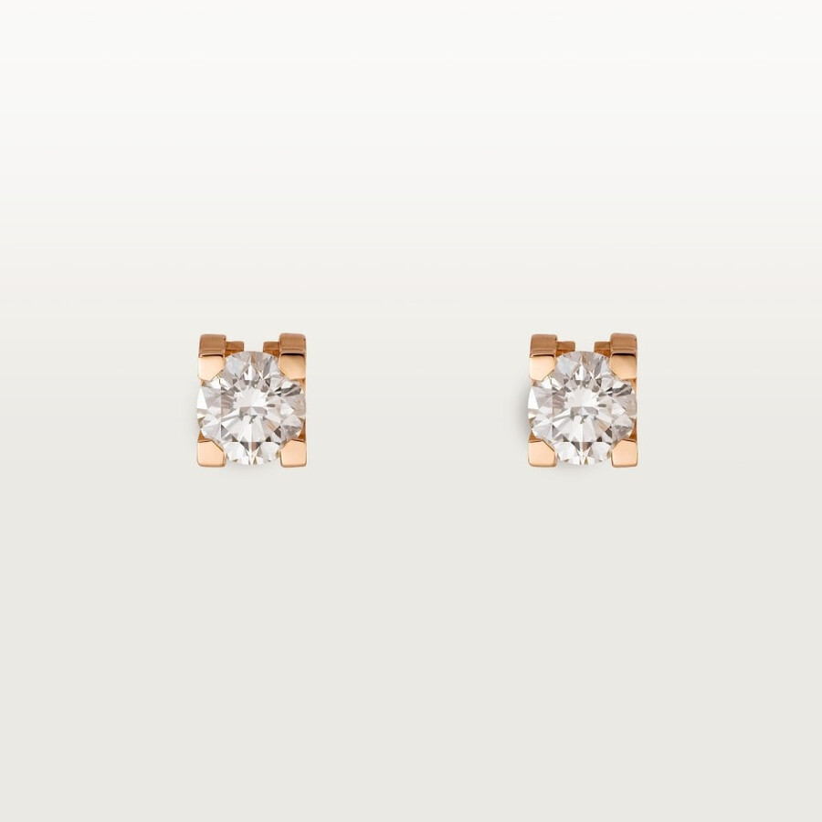 c de cartier stud earrings 2 brilliant-cut diamonds