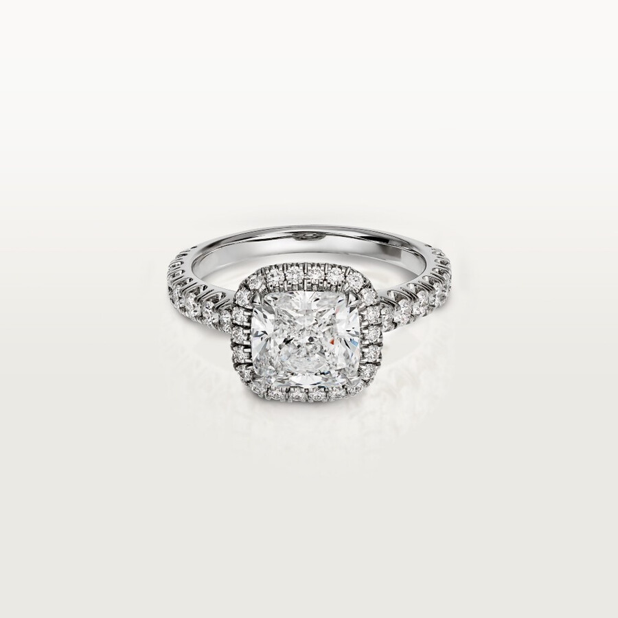 cartier destinée solitaire cushion-cut diamond paved