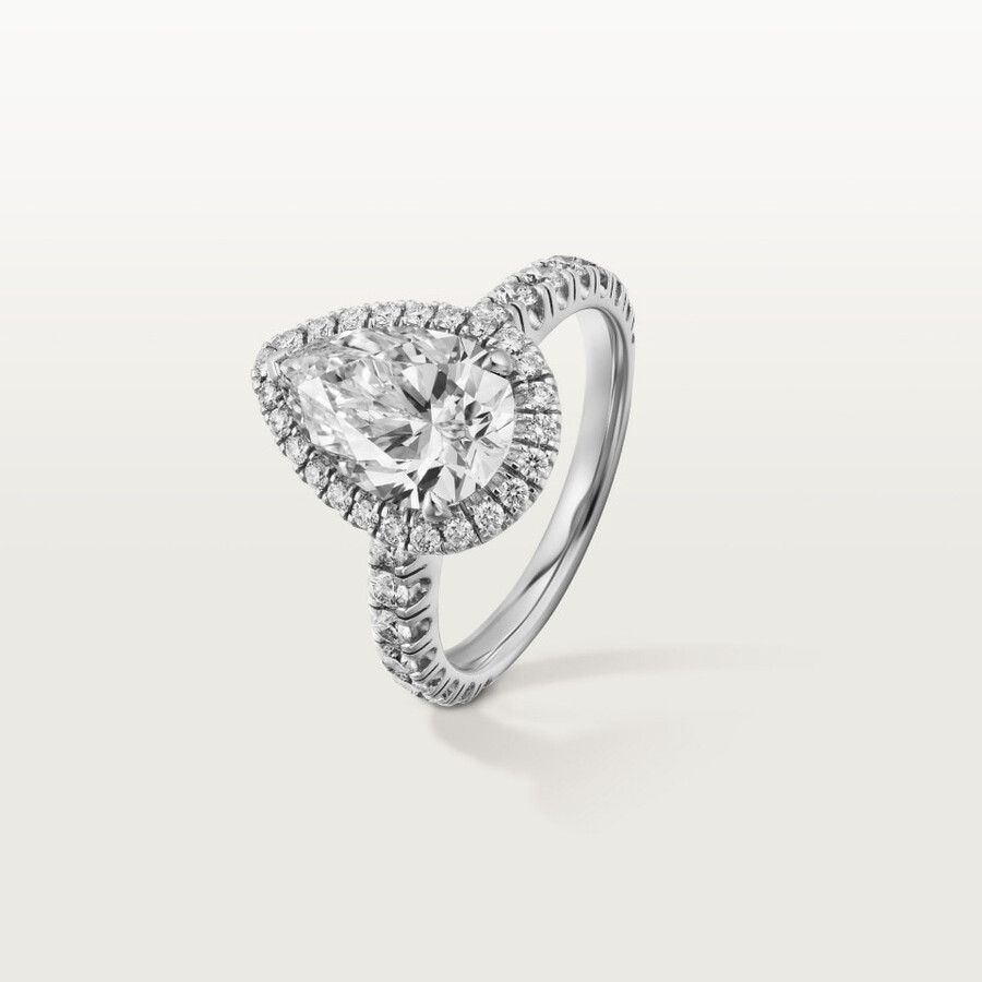 cartier destinée solitaire pear-shaped diamond paved