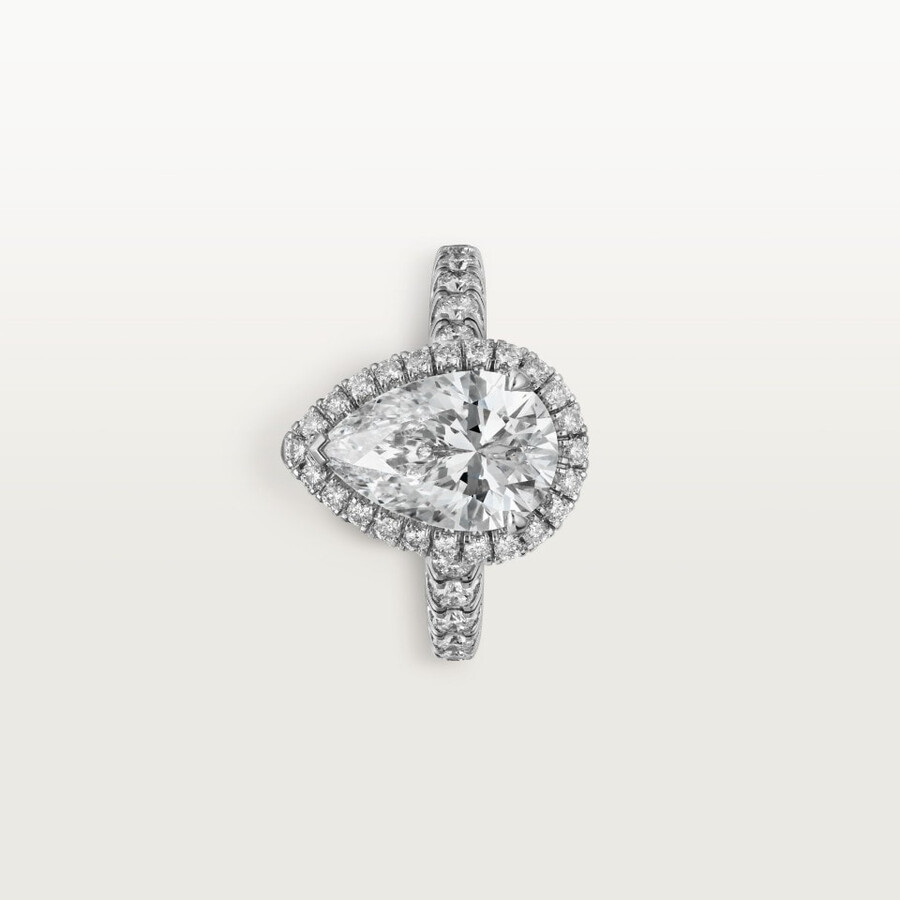 cartier destinée solitaire pear-shaped diamond paved