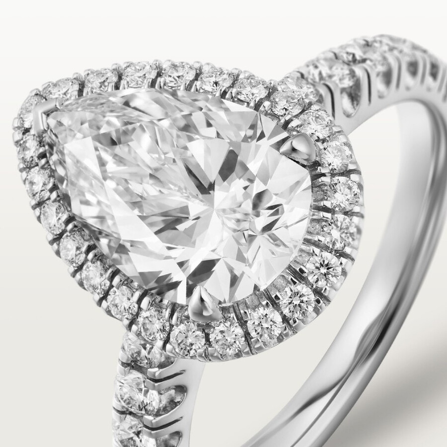 cartier destinée solitaire pear-shaped diamond paved