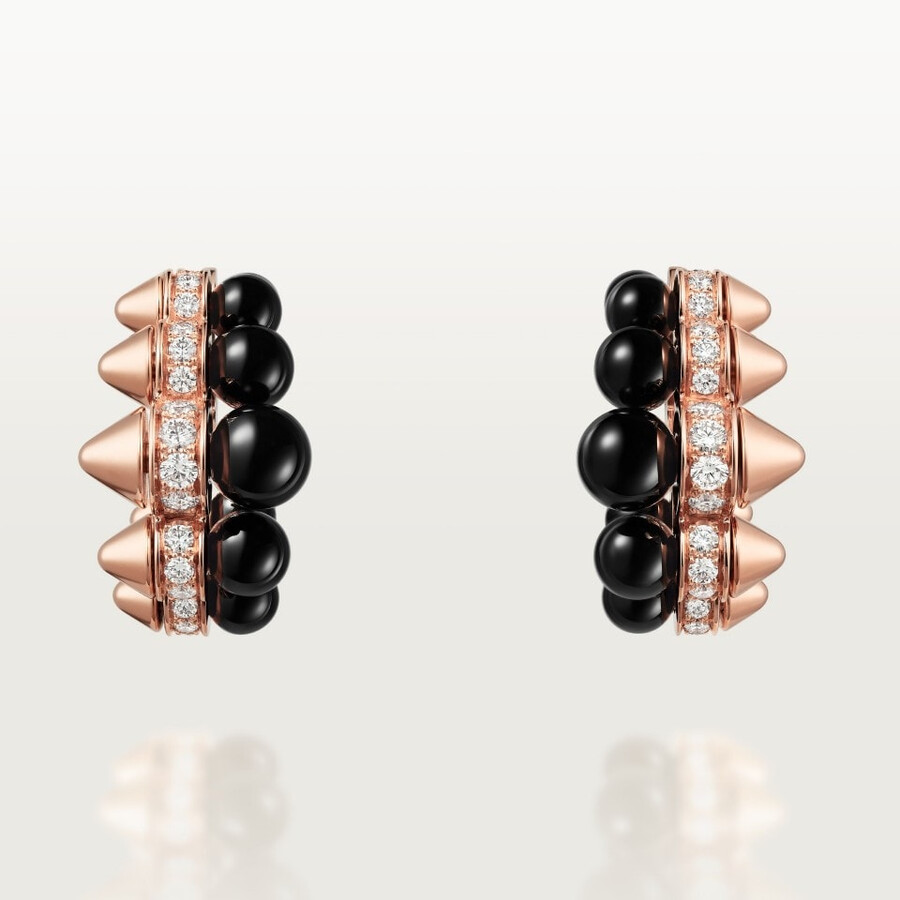 clash de cartier hoop earrings onyx extra-large model diamonds