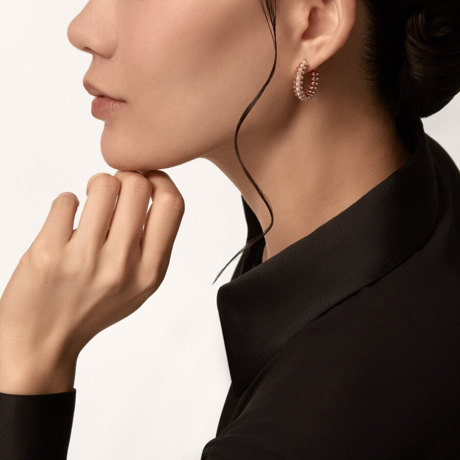 clash de cartier hoop earrings small model paved