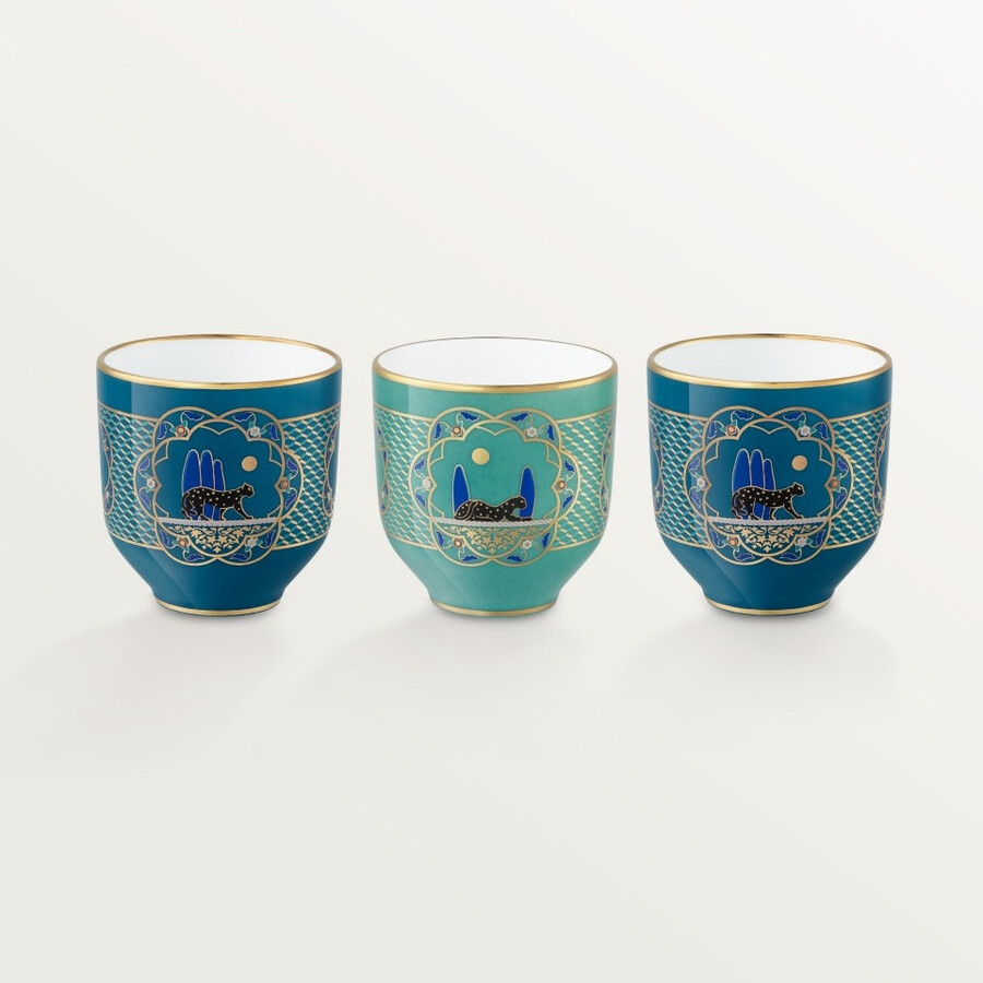 set of three panthère de cartier cups