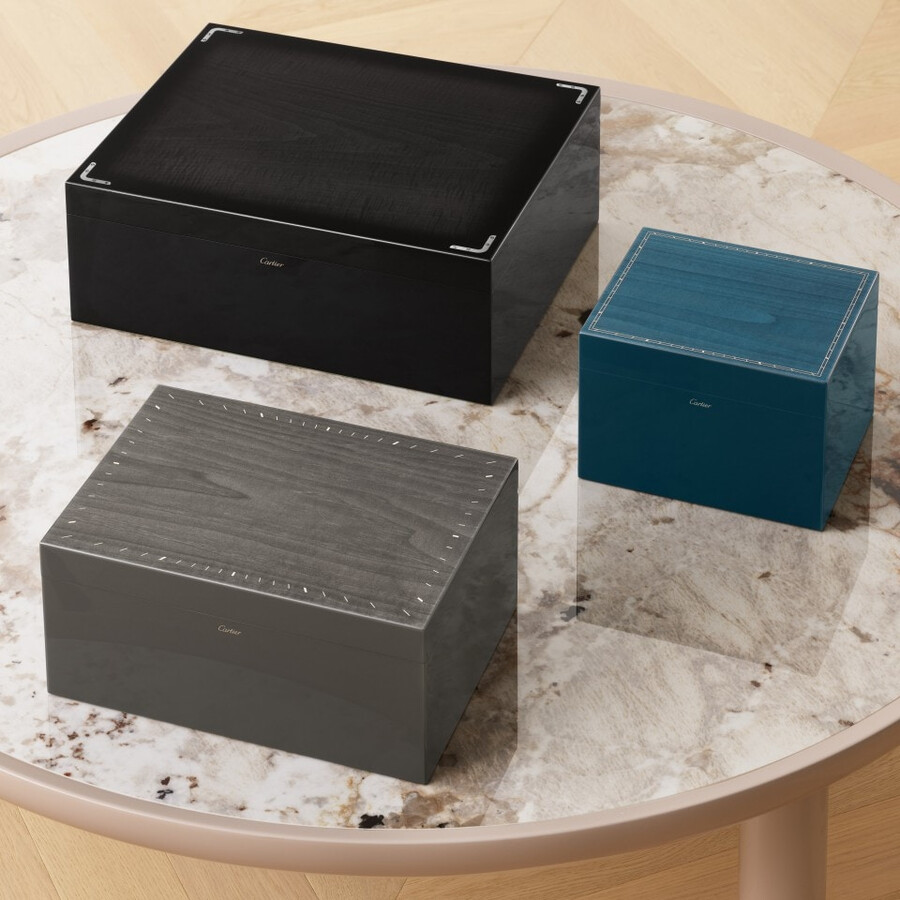 santos de cartier one watch and cufflink box