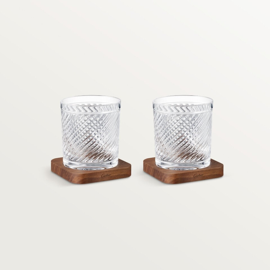 santos de cartier set of 2 glasses and 2 coasters