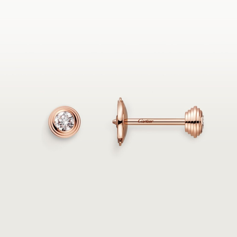 cartier damour stud earrings 2 diamonds small model