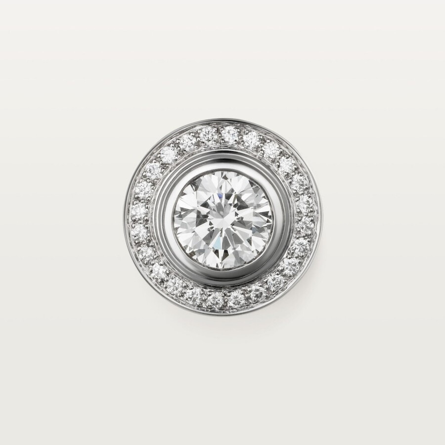 cartier damour stud earrings 2 diamonds paved
