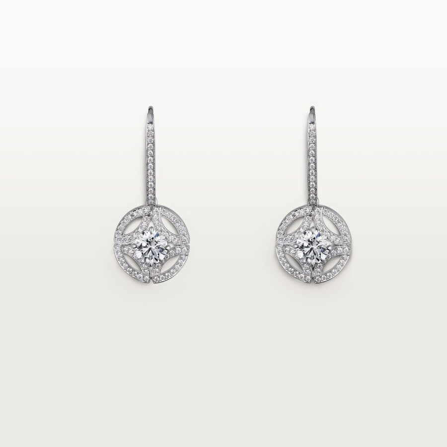 galanterie de cartier sleeper earrings 2 brilliant-cut diamonds paved
