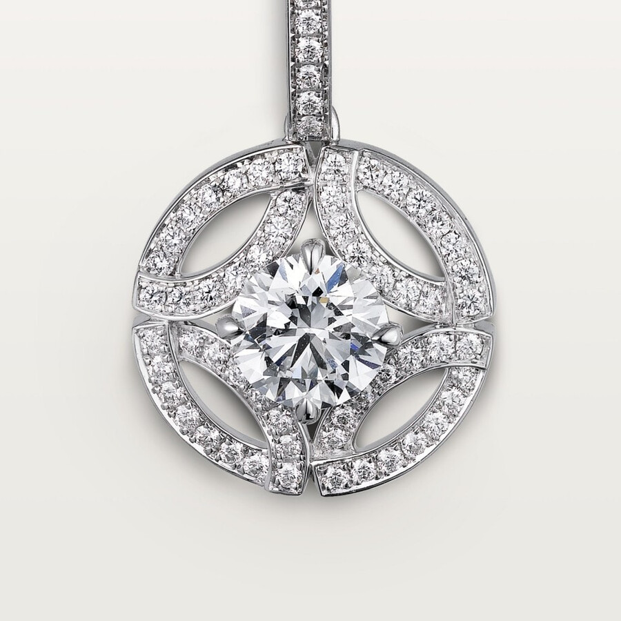 galanterie de cartier sleeper earrings 2 brilliant-cut diamonds paved