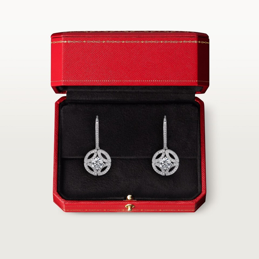 galanterie de cartier sleeper earrings 2 brilliant-cut diamonds paved