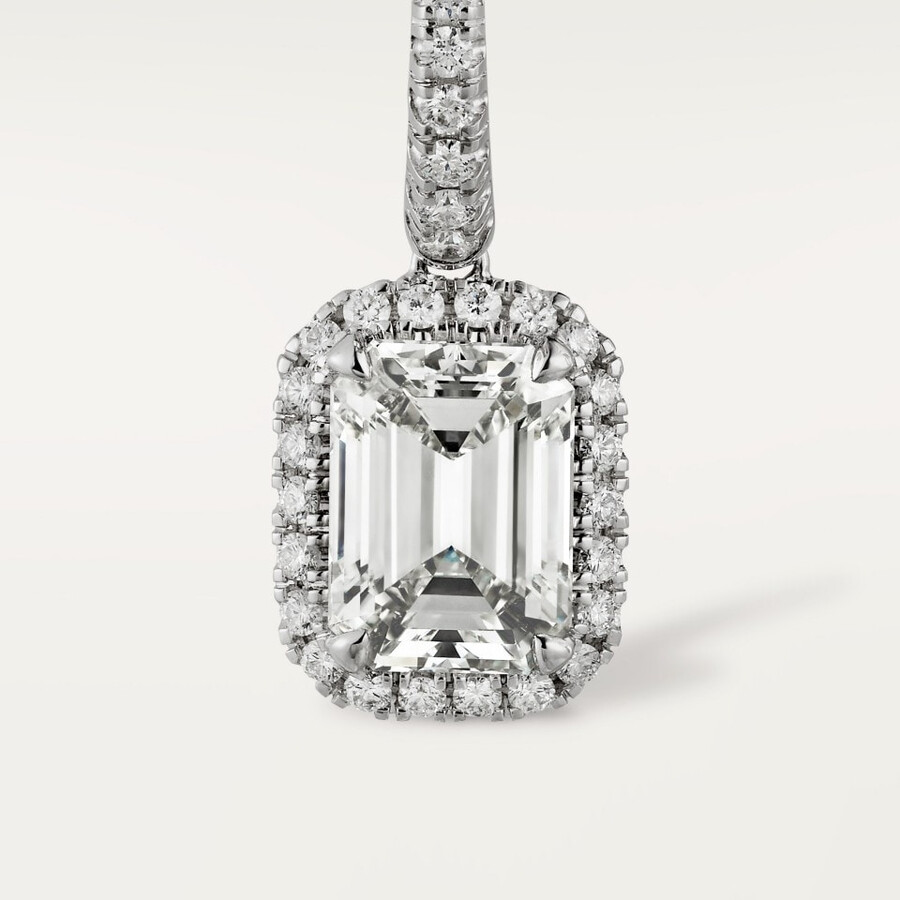 cartier destinée sleeper earrings 2 emerald-cut diamonds paved