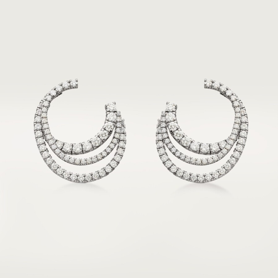 etincelle de cartier hoop earrings triple row paved