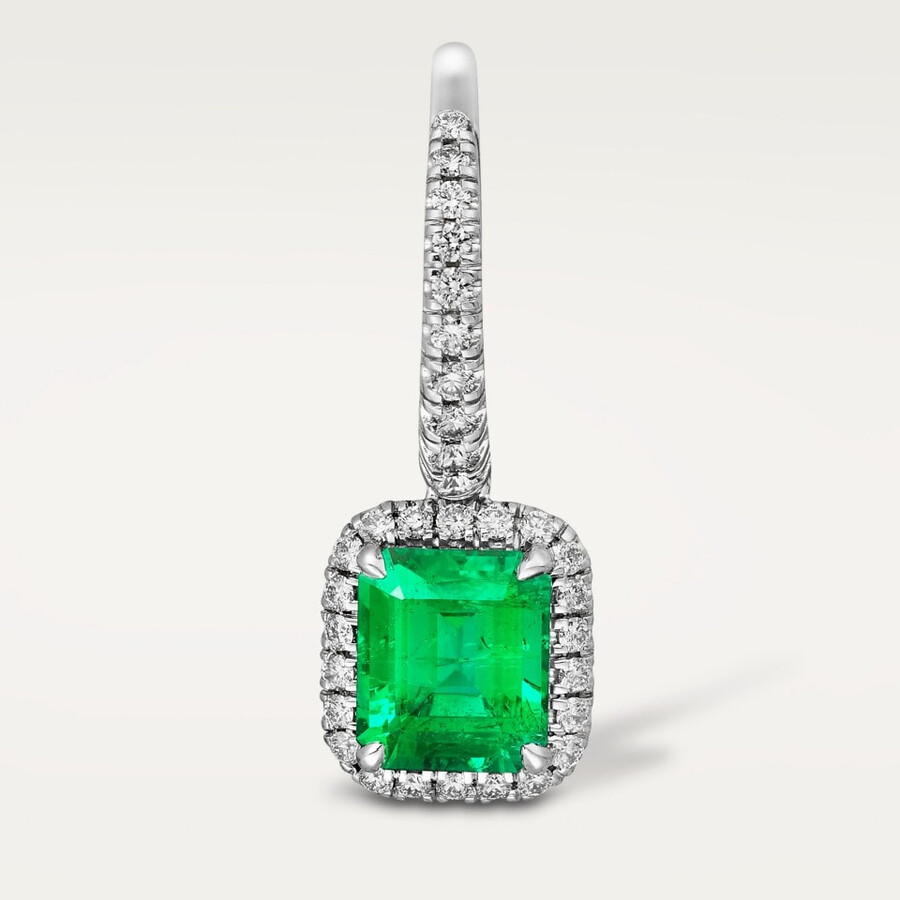 cartier destinée sleeper earrings 2 emerald-cut emeralds paved