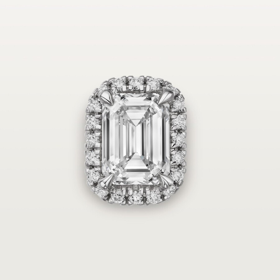 cartier destinée stud earrings 2 emerald-cut diamonds paved