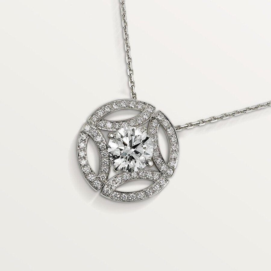 galanterie de cartier pendant brilliant-cut diamond paved