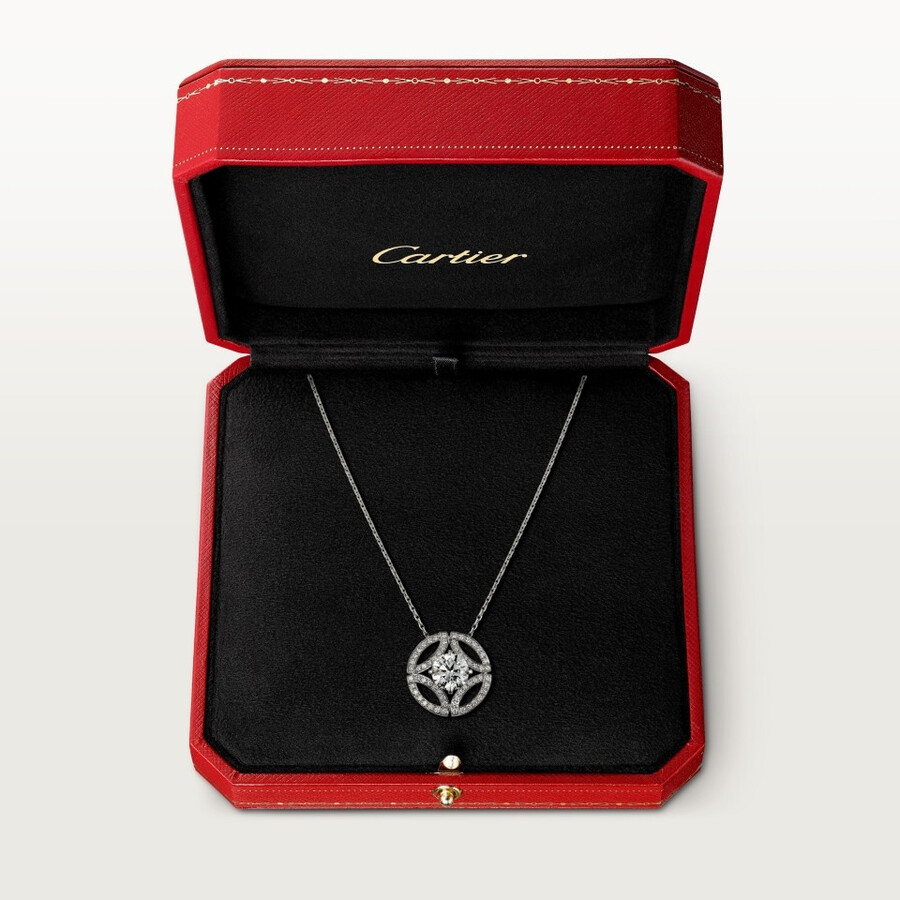 galanterie de cartier pendant brilliant-cut diamond paved