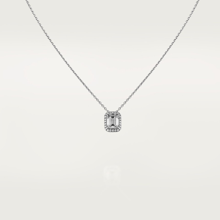 cartier destinée pendant emerald-cut diamond paved