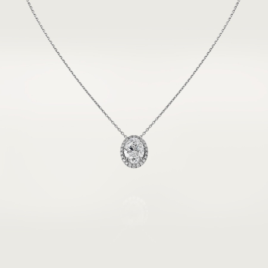 cartier destinée pendant oval-cut diamond paved
