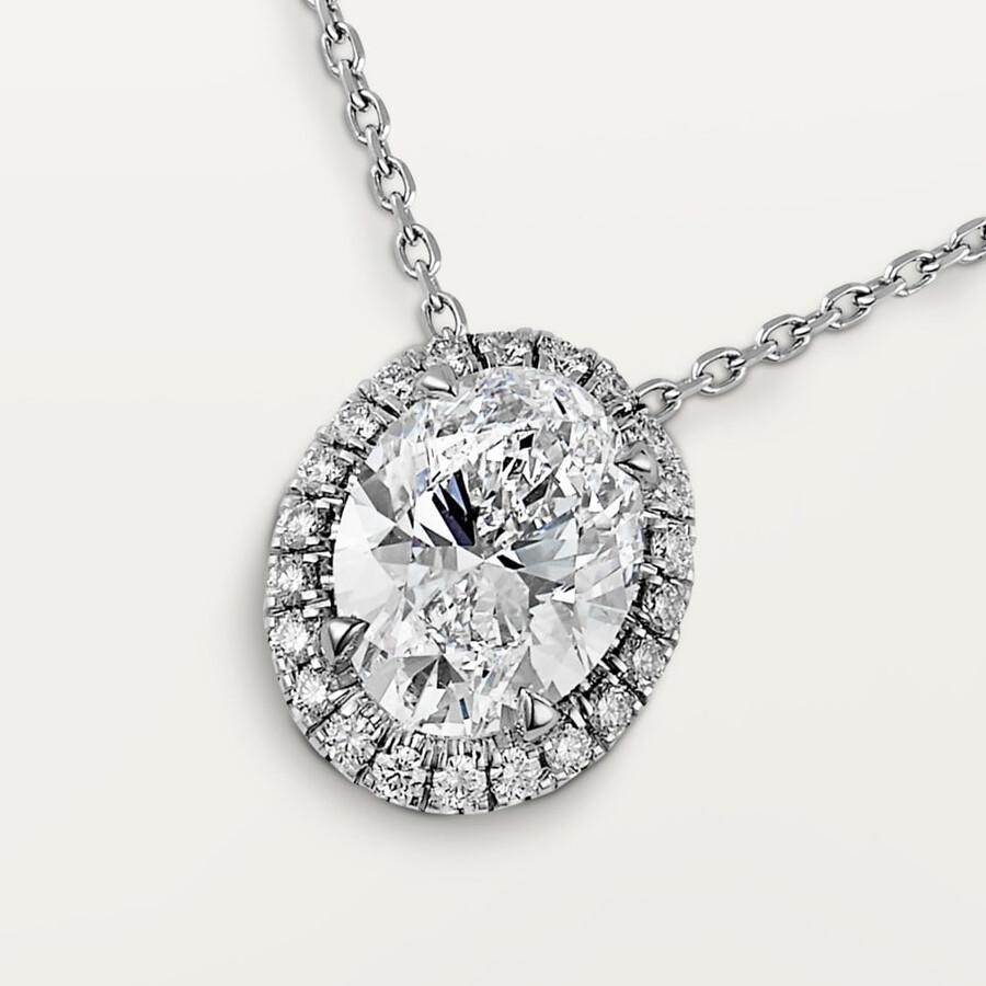 cartier destinée pendant oval-cut diamond paved