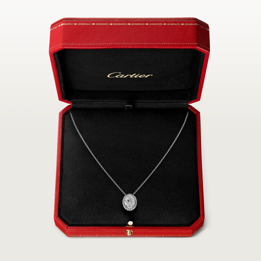cartier destinée pendant oval-cut diamond paved
