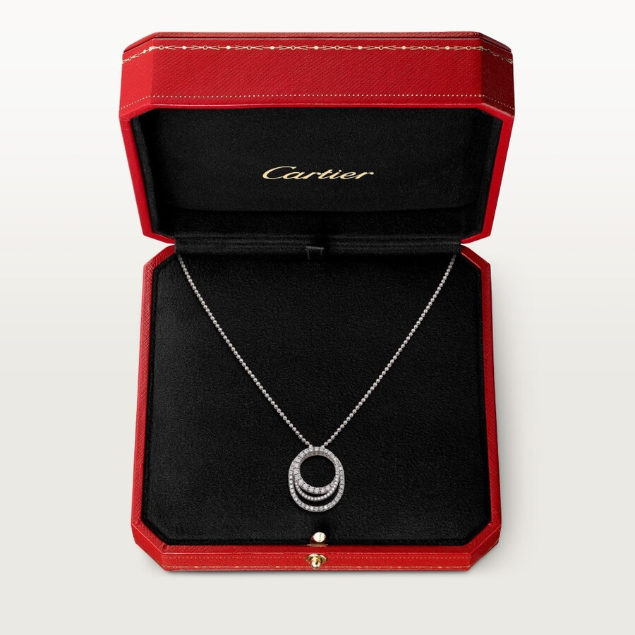 etincelle de cartier pendant triple row paved