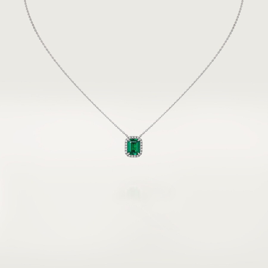 cartier destinée pendant emerald-cut emerald paved