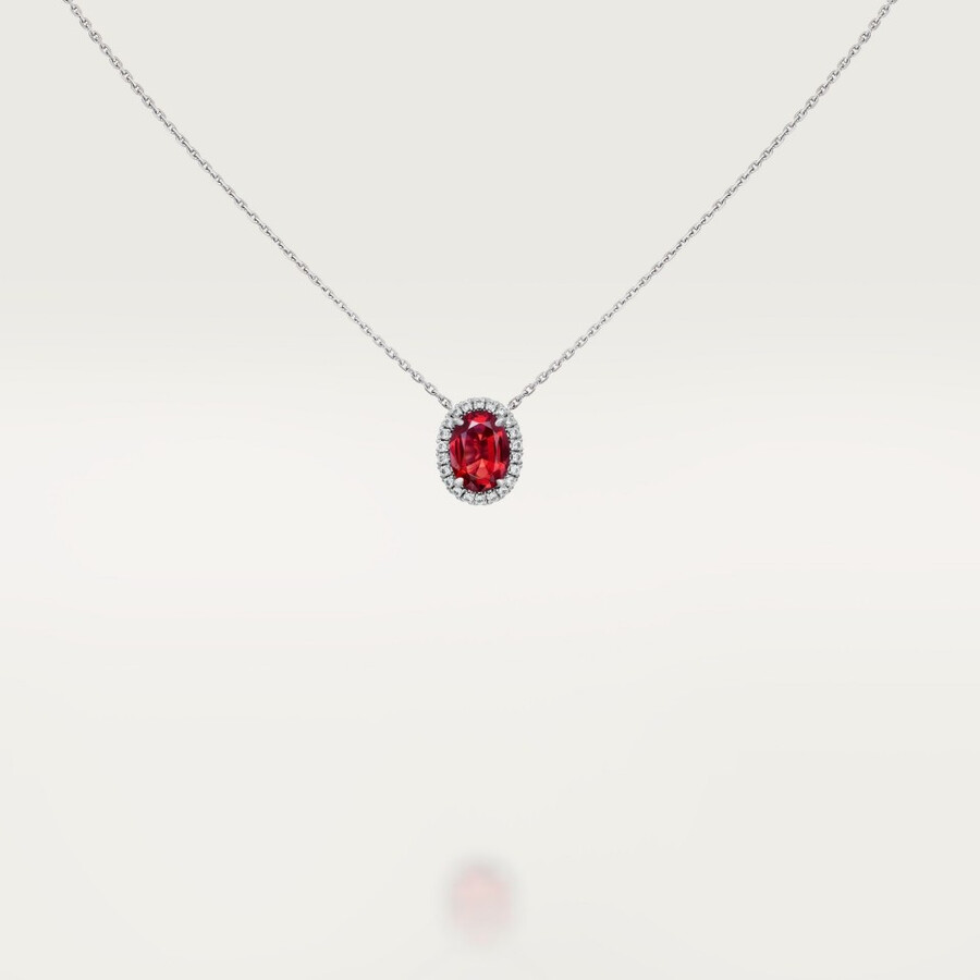 cartier destinée pendant oval-cut ruby paved