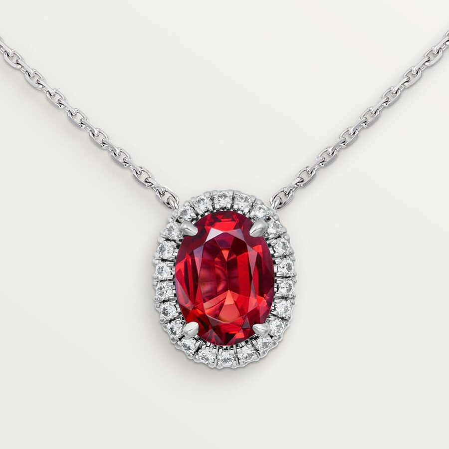 cartier destinée pendant oval-cut ruby paved