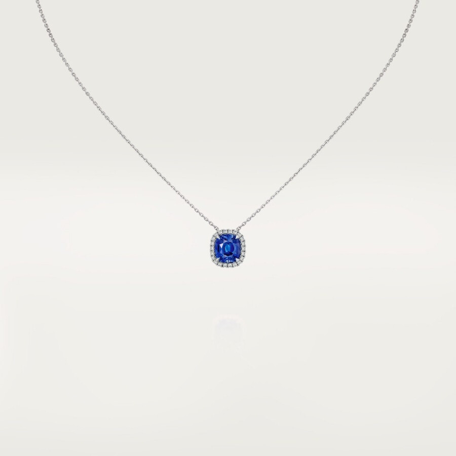 cartier destinée pendant cushion-cut sapphire paved