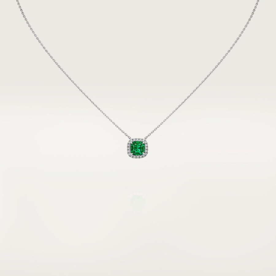 cartier destinée pendant cushion-cut emerald paved