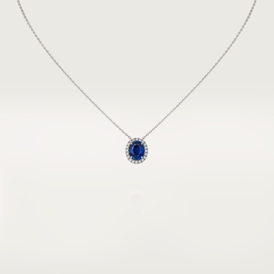 cartier destinée pendant oval-cut sapphire paved