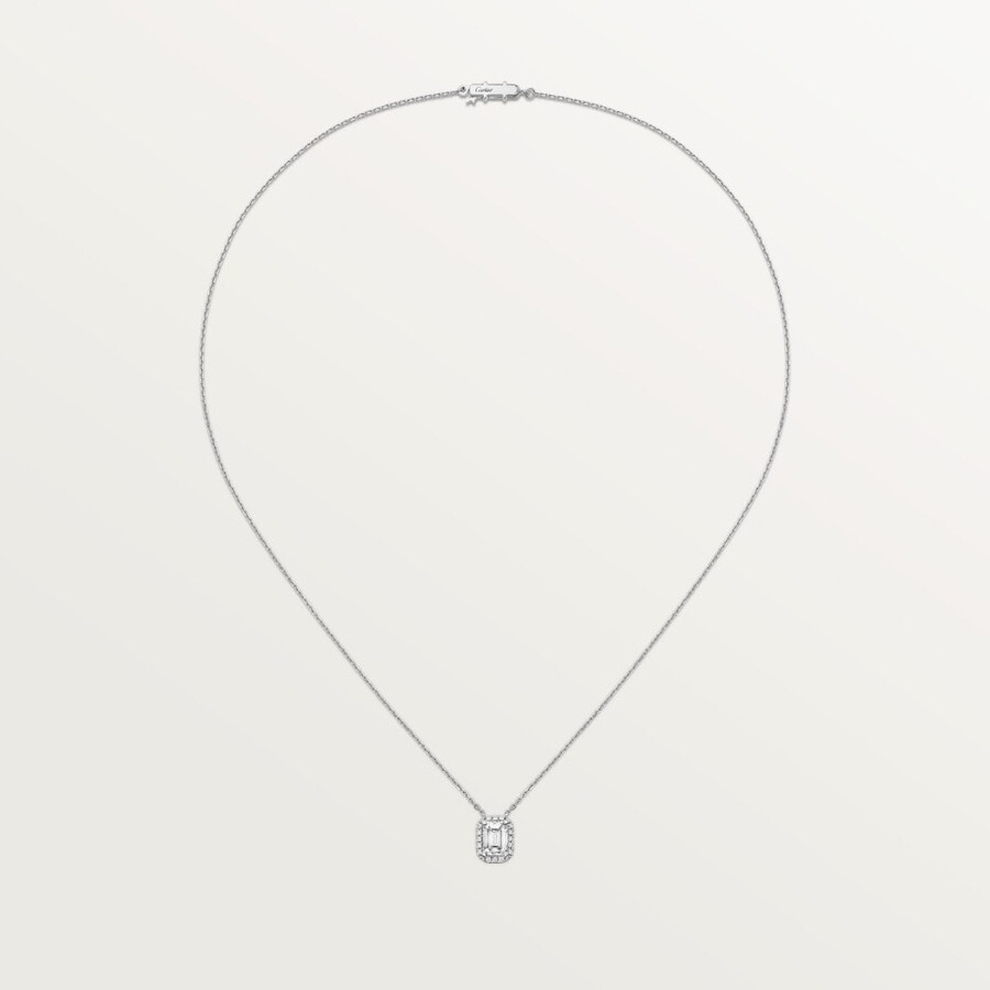 cartier destinée pendant emerald-cut diamond paved