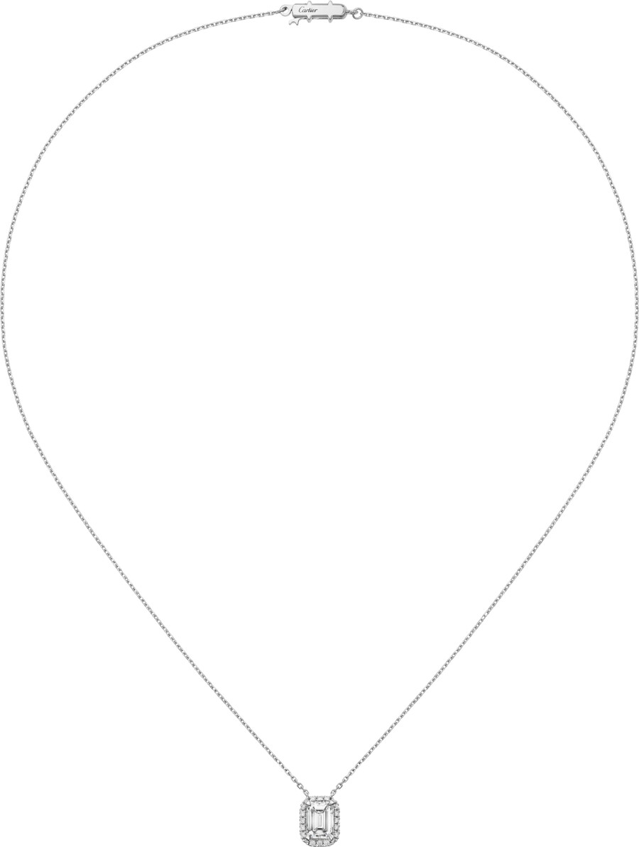 cartier destinée pendant emerald-cut diamond paved