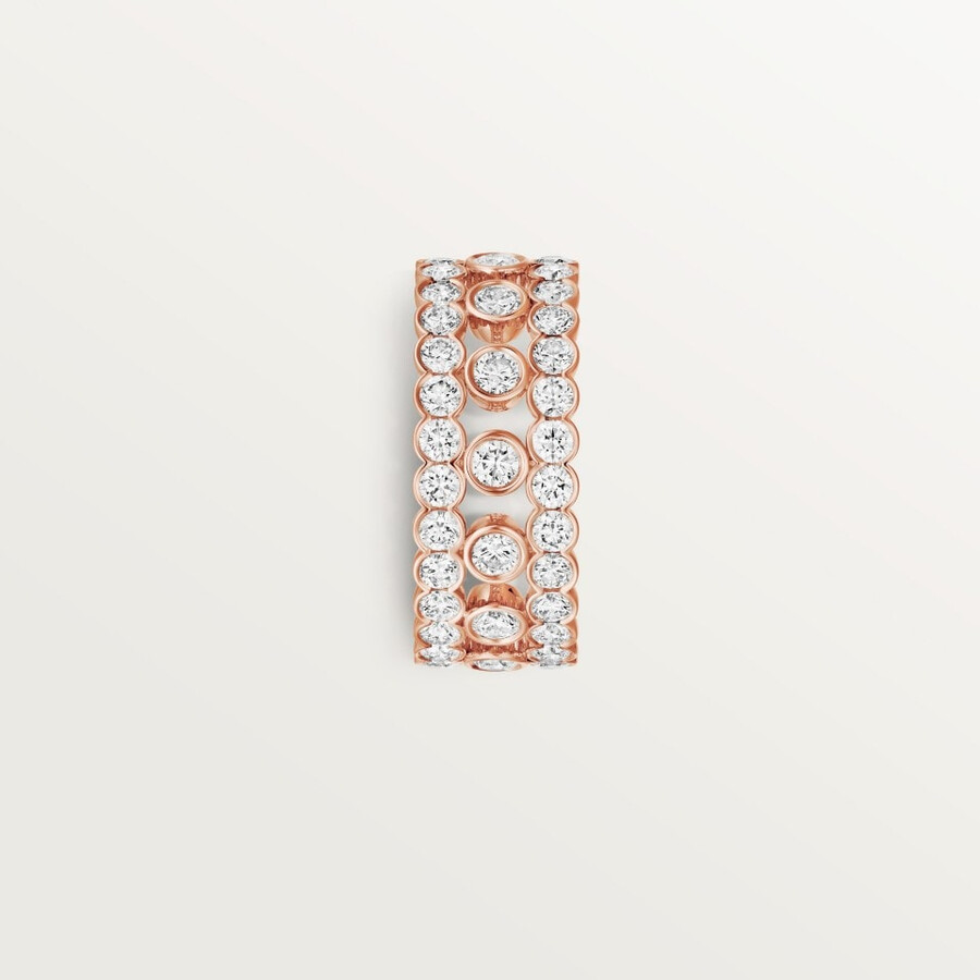 broderie de cartier ring triple row diamonds