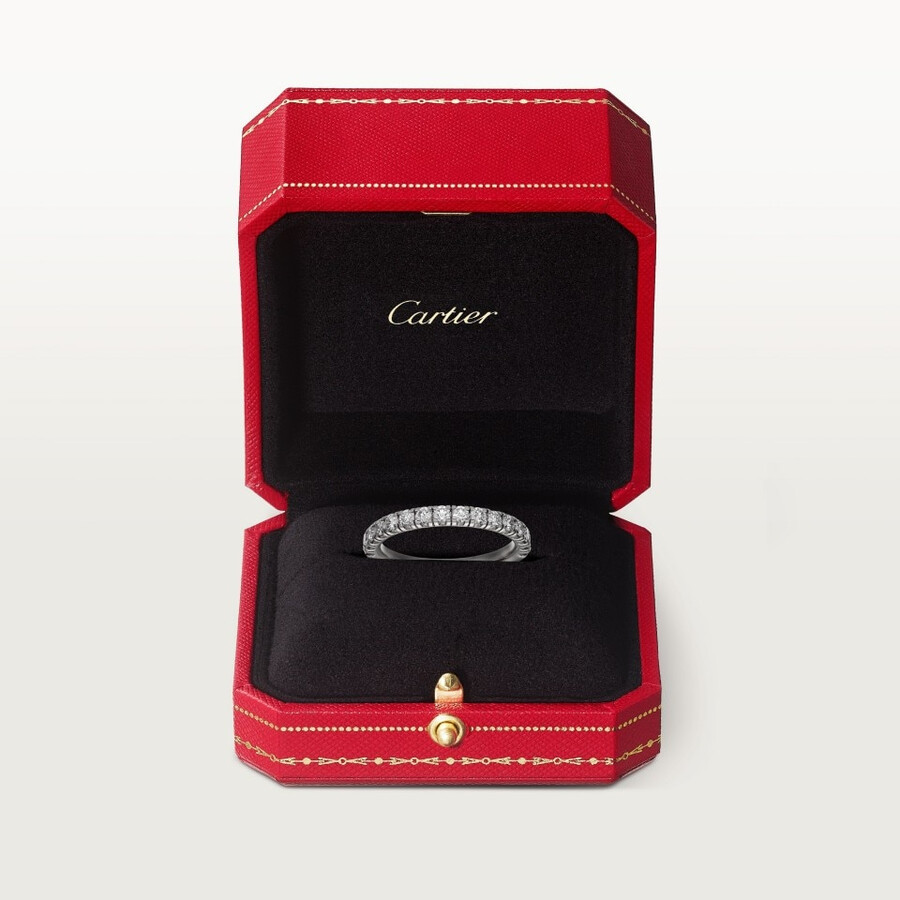 etincelle de cartier wedding band 2.6 mm width semi-paved