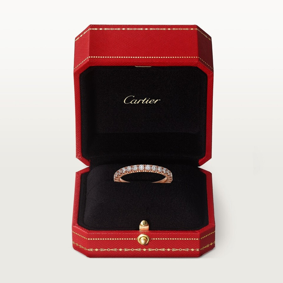 etincelle de cartier wedding band 2.6 mm width semi-paved