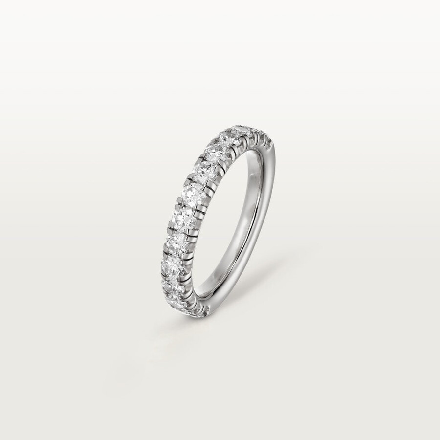 etincelle de cartier wedding band 3.5 mm width semi-paved