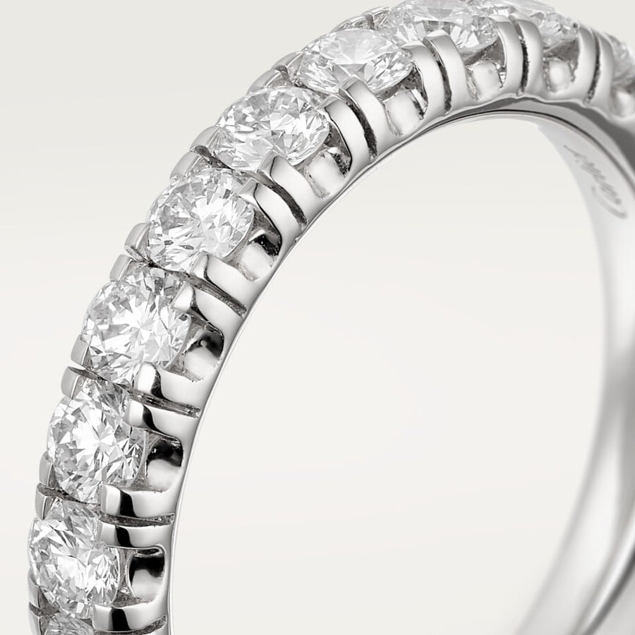 etincelle de cartier wedding band 3.5 mm width semi-paved