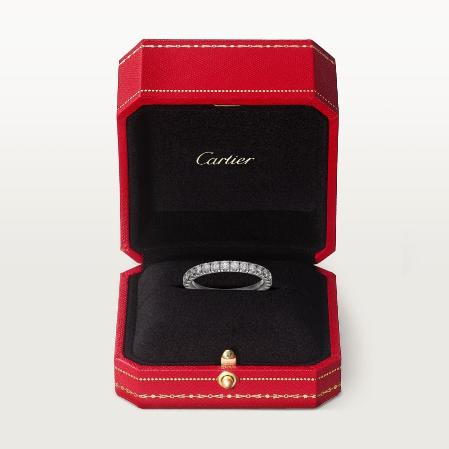 etincelle de cartier wedding band 3.5 mm width semi-paved
