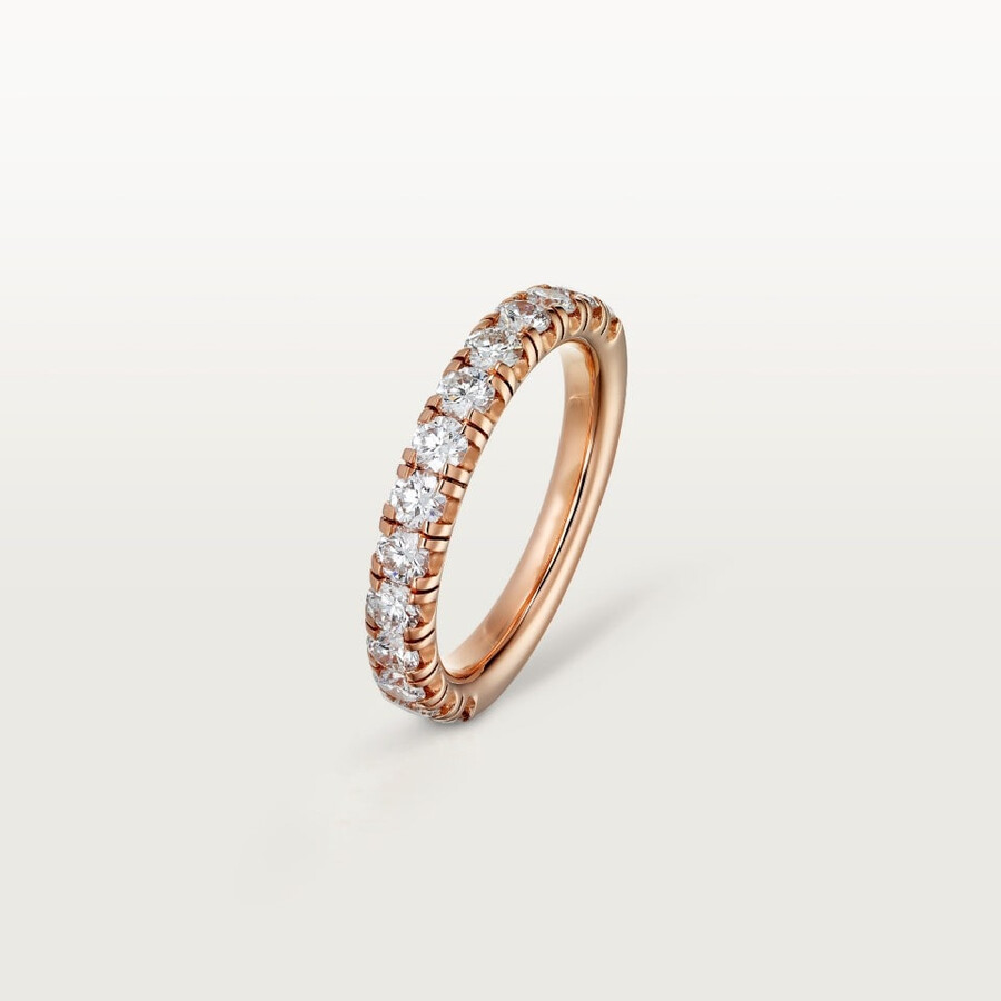 etincelle de cartier wedding band 3.5 mm width semi-paved